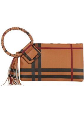 Women's V Tan Leather Formal Purse Wristlet Wallet Casual Evening Handbag
